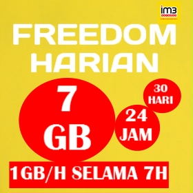 Paket Internet Indosat Data Freedom Harian - FREEDOM 7GB 7HR (Per Hari 1gb)